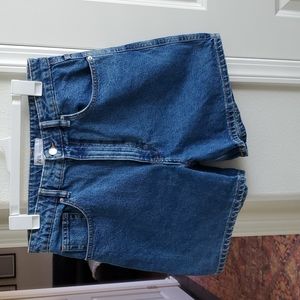 Zara high rise  denim jean shorts blue